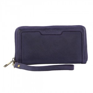 Purple Pierre Cardin Leather Zip around wallet w Wristlet | 3587-QYPFA