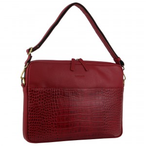 Red Pierre Cardin Croc-Embossed Leather Business Computer Bag | 4580-LNWUH