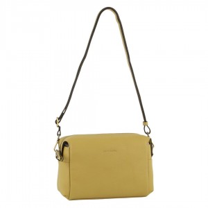 Yellow Pierre Cardin Leather Cross-Body Bag Clutch | 1207-BFLOG