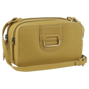 Yellow Pierre Cardin Leather Cross-Body Clutch | 7261-GVDHM