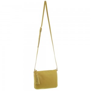 Yellow Pierre Cardin Leather Tassel Crossbody Bag | 7092-AEKIX