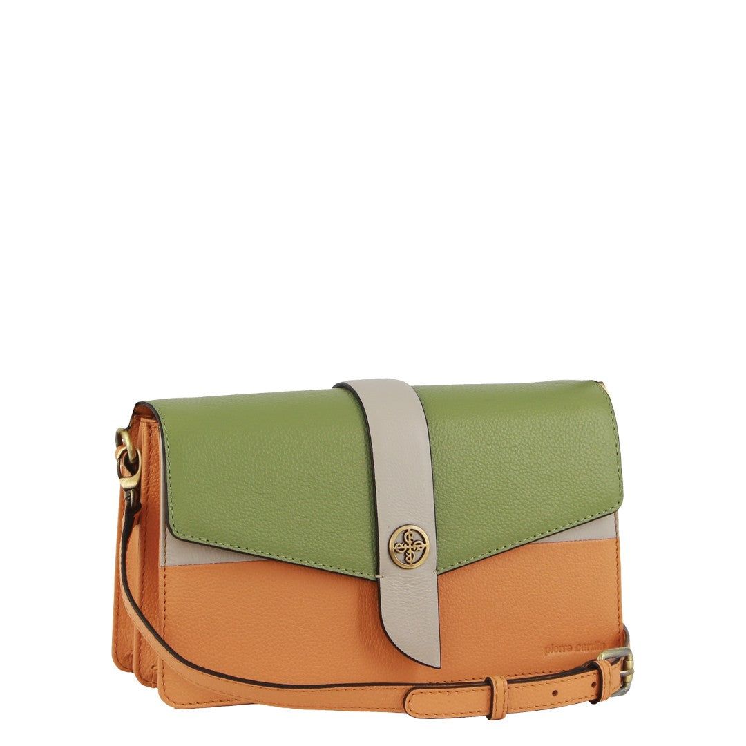 Apricot Pierre Cardin Leather Crossbody Clutch Bag | 7493-CSIPA