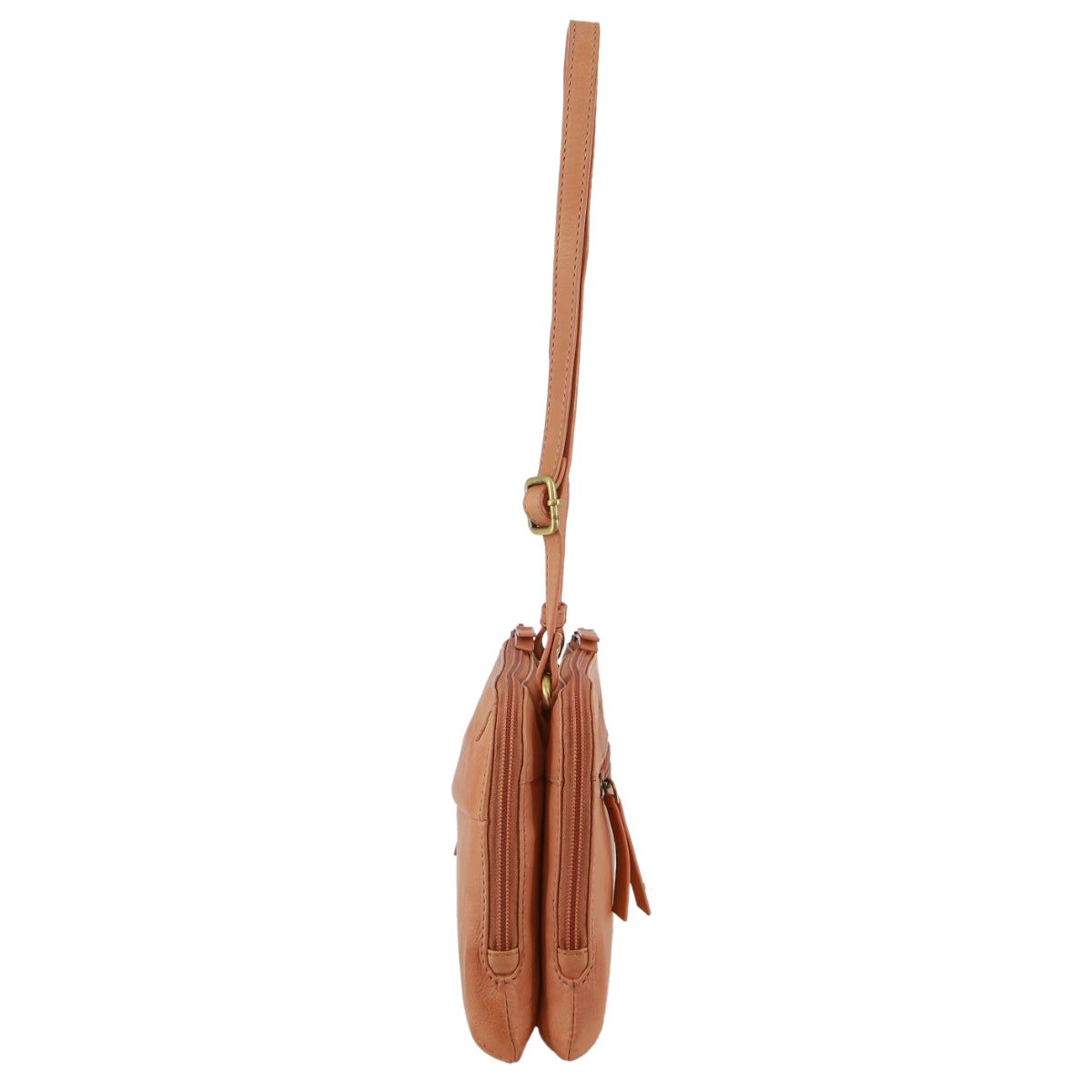 Apricot Pierre Cardin Leather Crossbody Bag | 7215-HAJRE