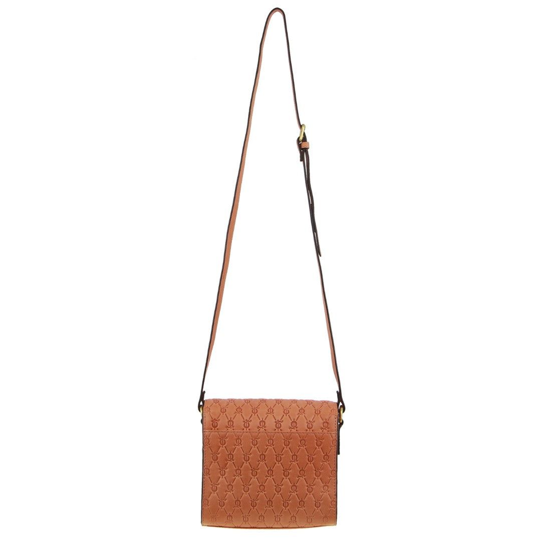 Apricot Pierre Cardin Leather Diamond Embossed Cross-Body Bag | 1036-UGJAD