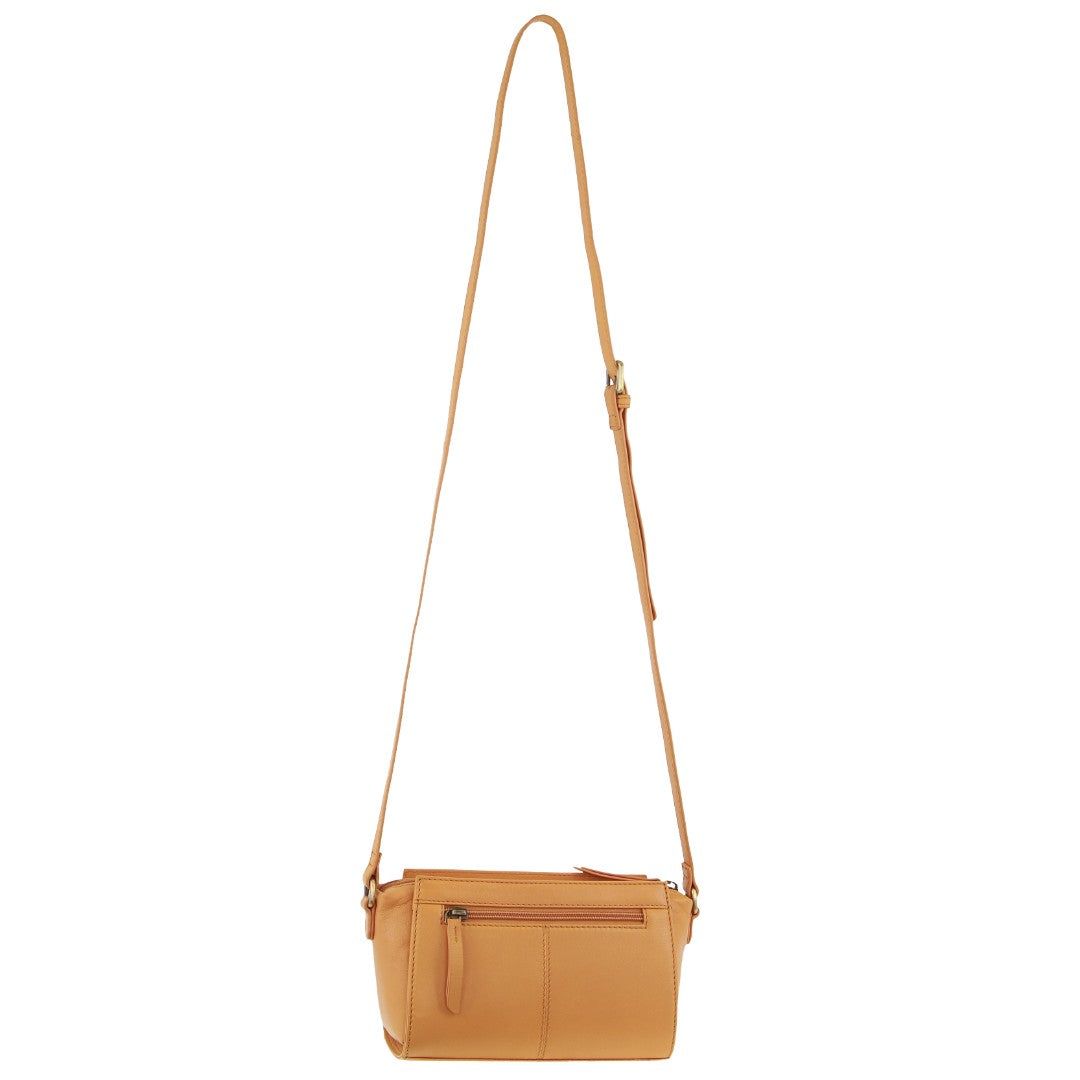 Apricot Pierre Cardin Leather Pleated Design Crossbody Bag | 9018-OEXZK