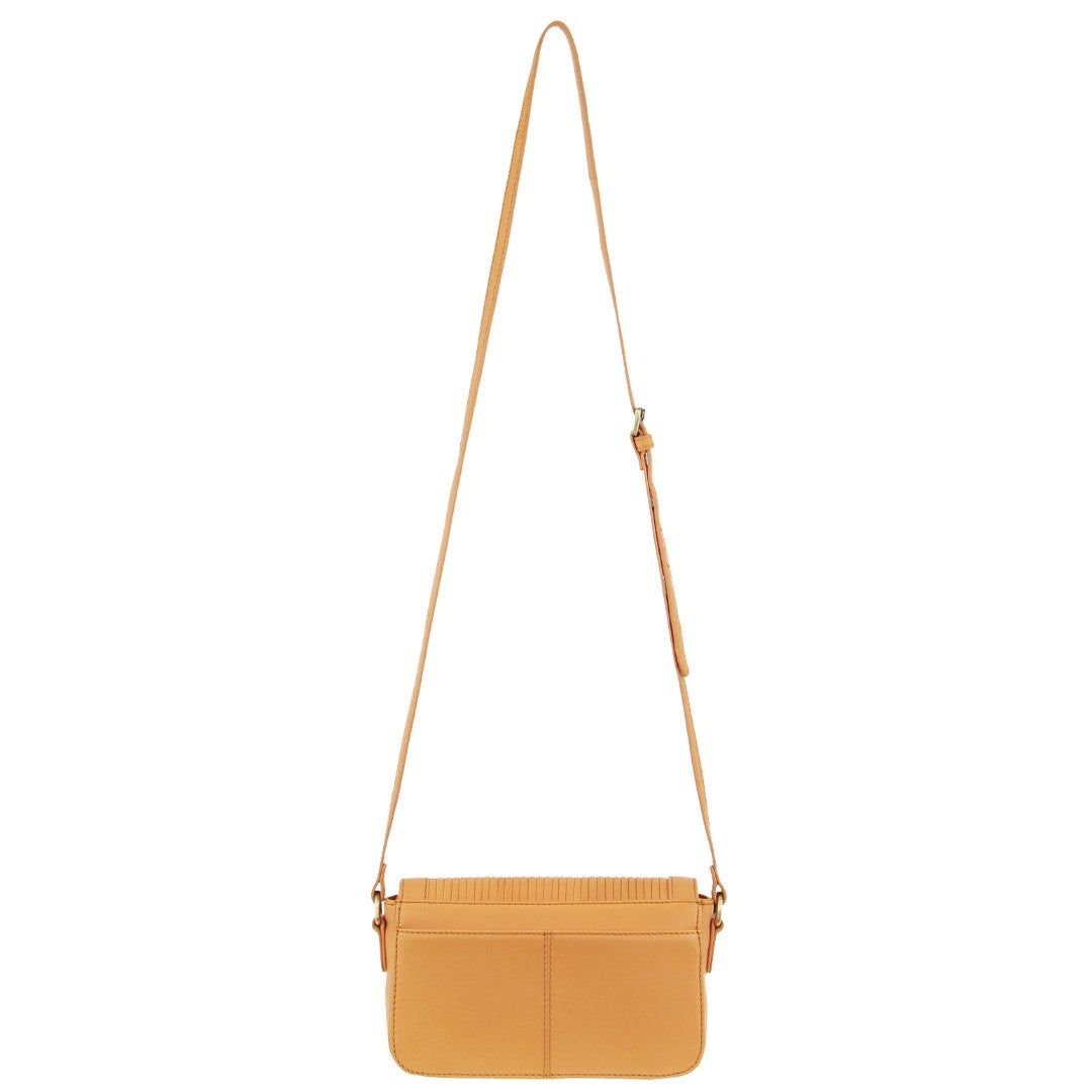 Apricot Pierre Cardin Leather Pleated Design Crossbody Bag | 4238-OAUZW