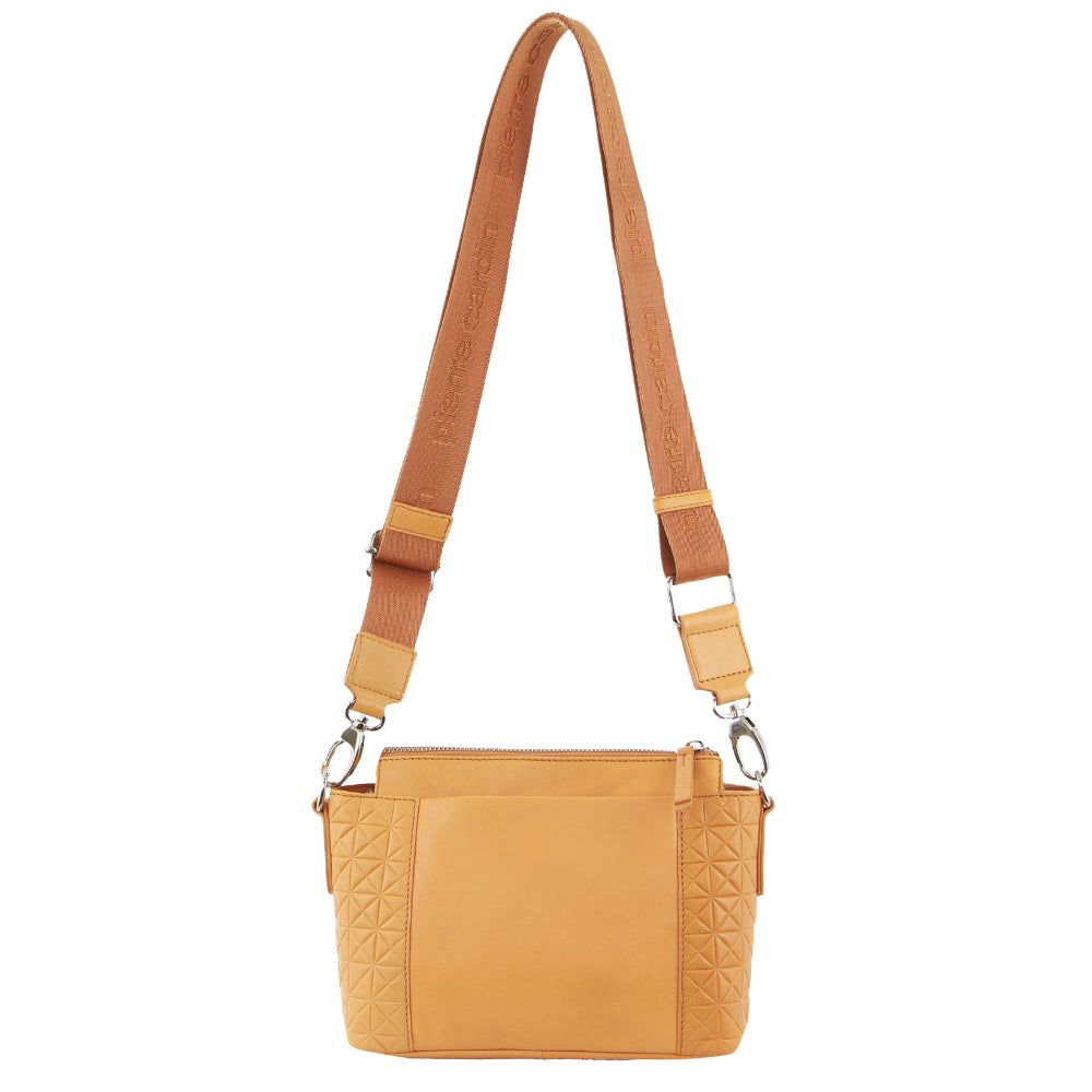 Apricot Pierre Cardin Leather Square Crossbody Bag | 8694-PTMOE