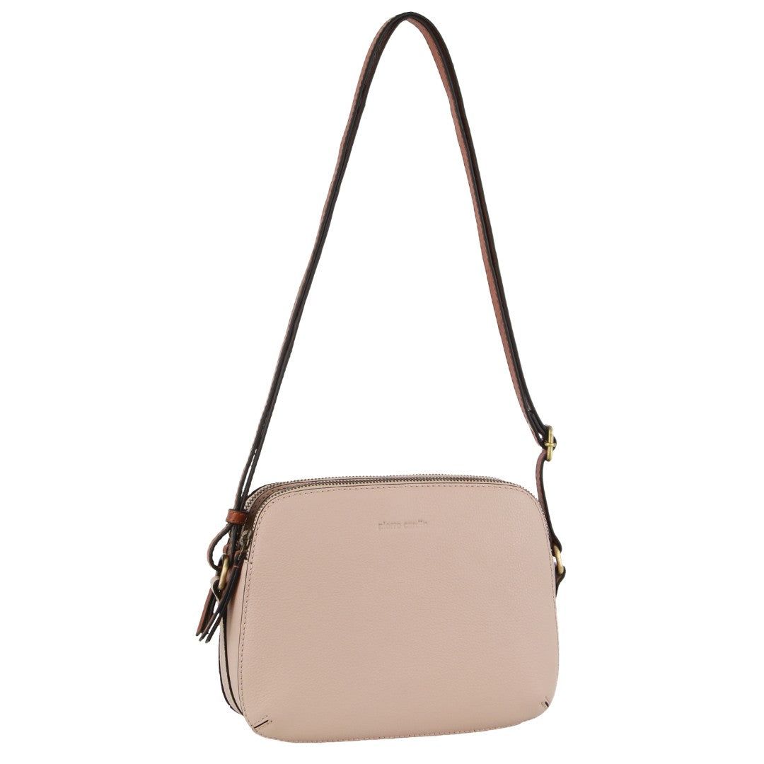 Beige Pierre Cardin Leather Classic Crossbody Bag | 4839-AYGWM