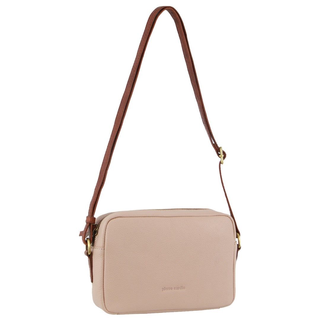 Beige Pierre Cardin Leather Classic Square Crossbody Bag | 2671-OEMXF