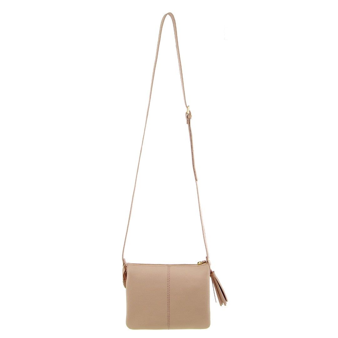 Beige Pierre Cardin Leather Crossbody Bag | 5061-AZUYJ