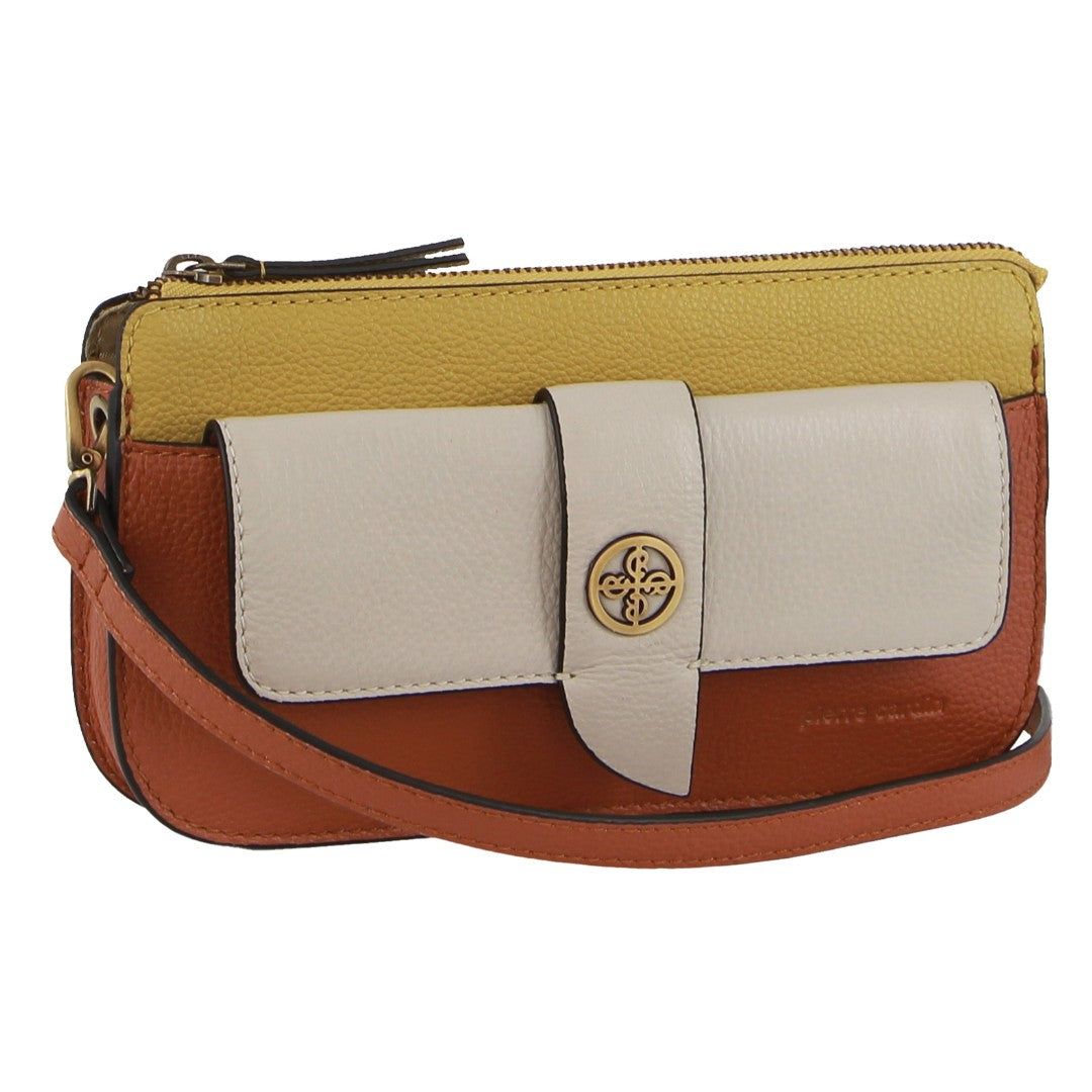 Beige Pierre Cardin Leather Crossbody Clutch Bag | 8945-PYIAU