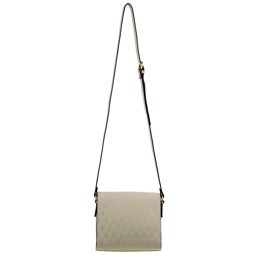 Beige Pierre Cardin Leather Diamond Embossed Cross-Body Bag | 5709-DIGRE