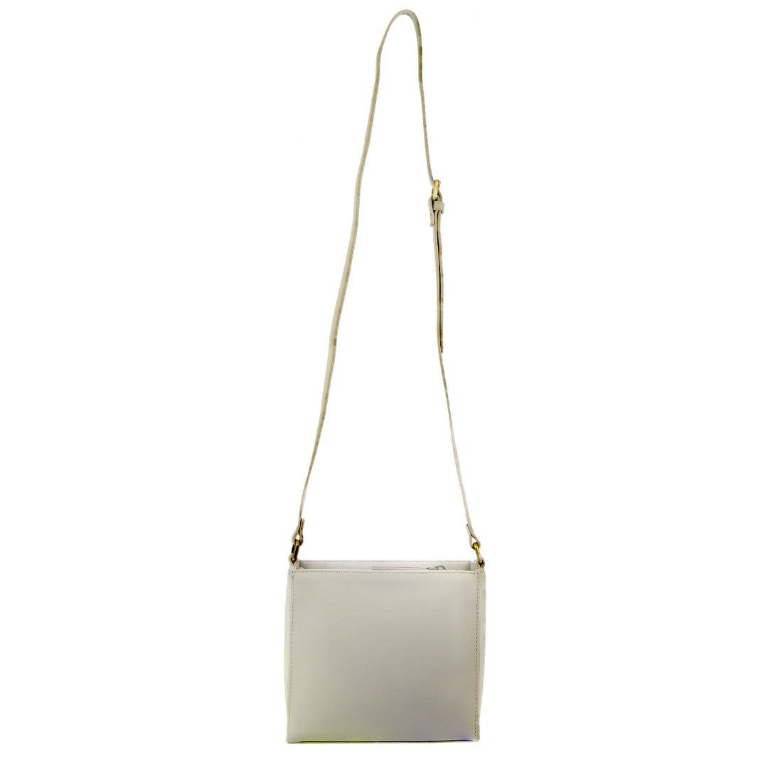 Beige Pierre Cardin Leather Diamond Pattern Embossed Cross-Body Bag | 7593-CUJAD