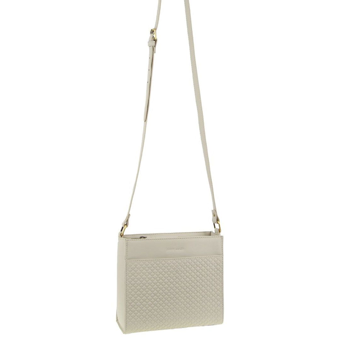 Beige Pierre Cardin Leather Diamond Pattern Embossed Cross-Body Bag | 7593-CUJAD