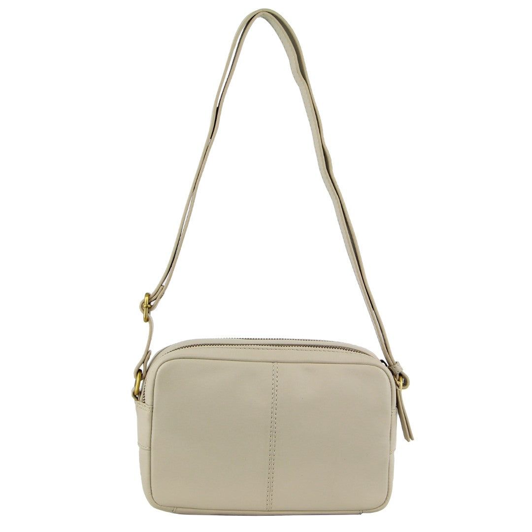 Beige Pierre Cardin Leather Diamond Pattern Embossed Crossbody Bag | 7369-ZSWNJ