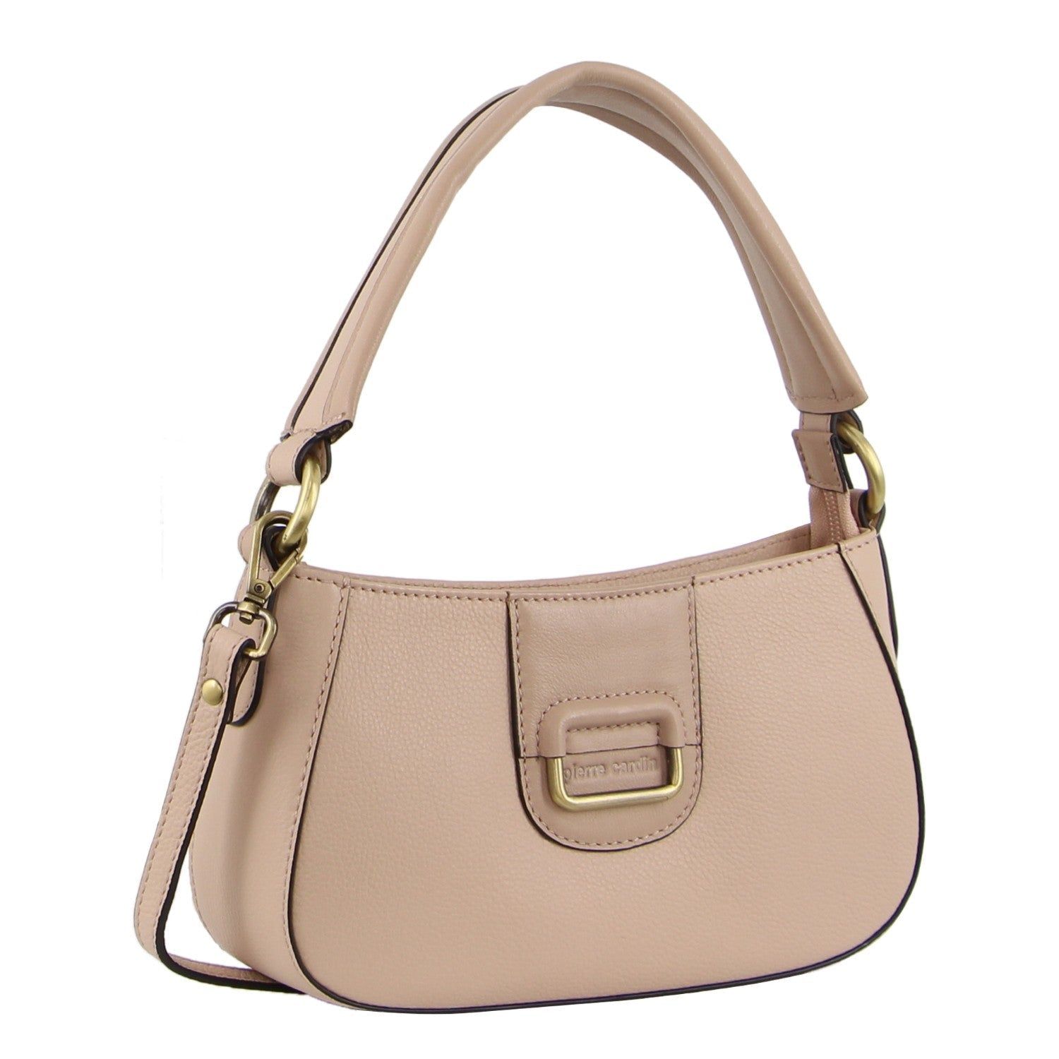 Beige Pierre Cardin Leather Flap Over Bag | 7246-BJLAV