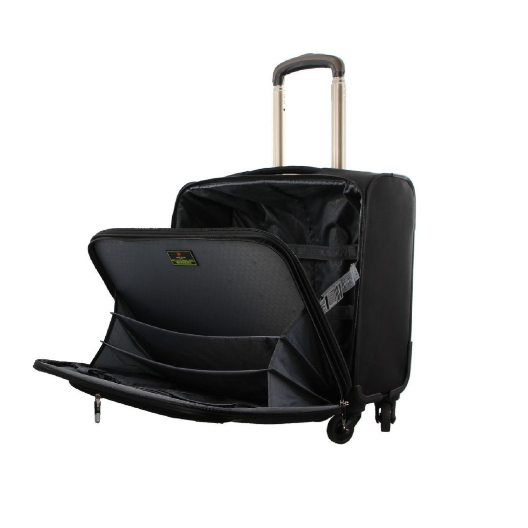 Black Pierre Cardin 4 Wheel Mobile Office Cabin Case | 2530-ZRATC