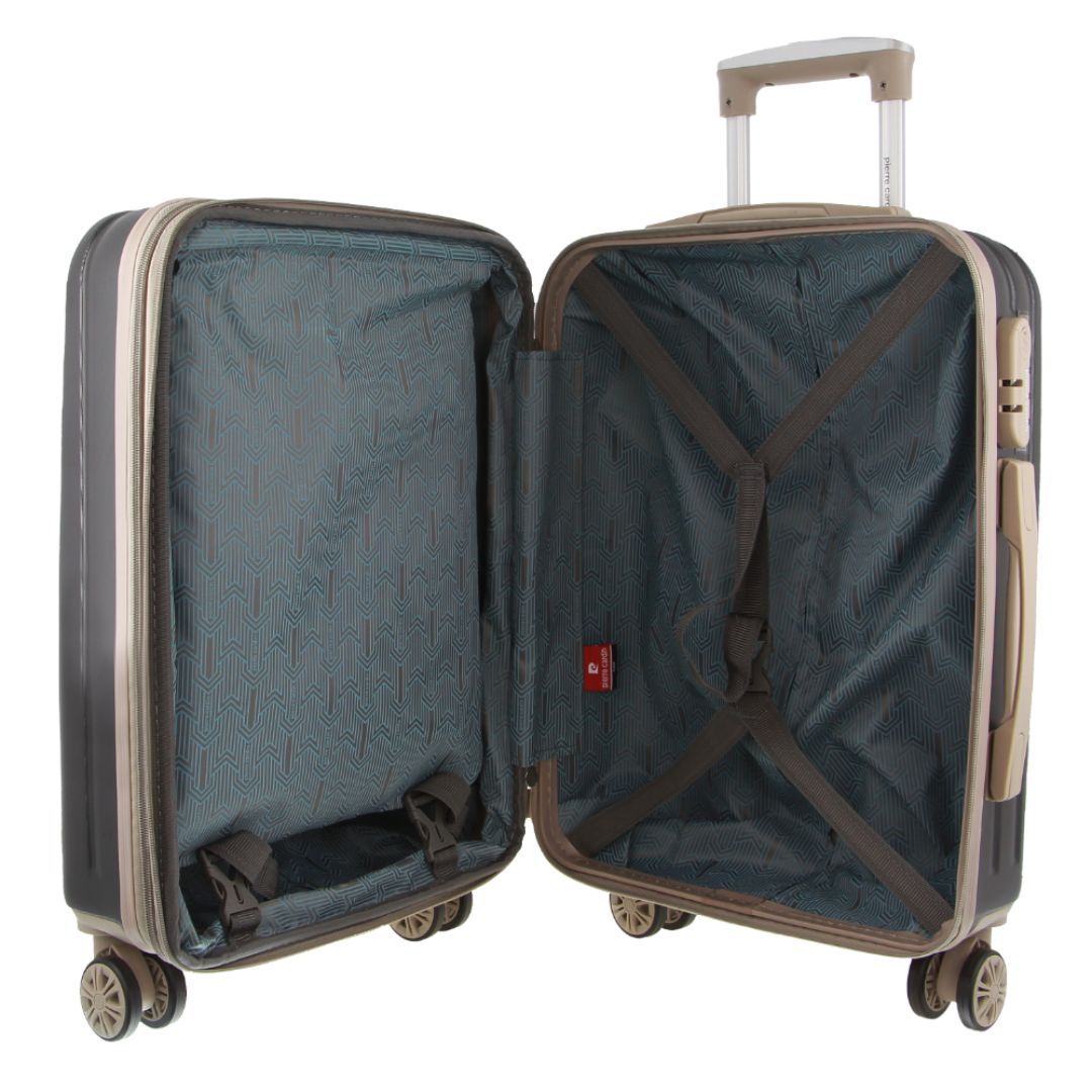 Black Pierre Cardin 54cm Cabin Hard-Shell Suitcase | 2896-ZTULR