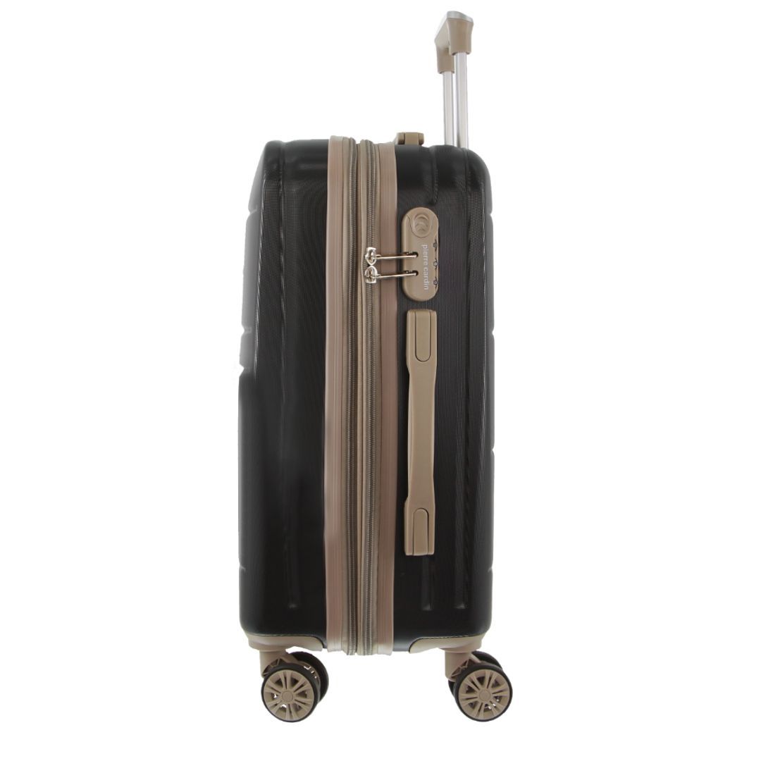 Black Pierre Cardin 54cm Cabin Hard-Shell Suitcase | 2896-ZTULR