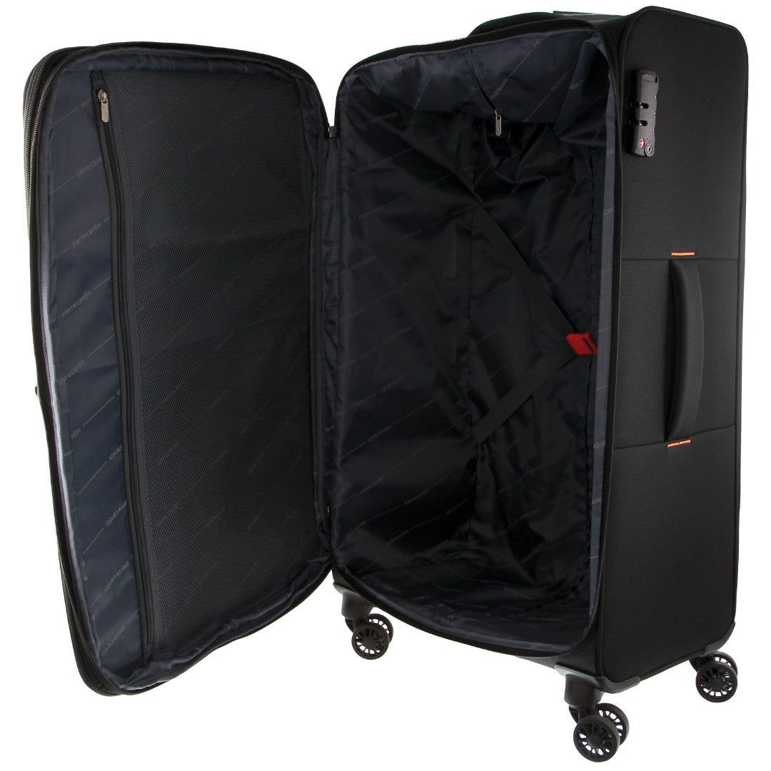 Black Pierre Cardin 55cm CABIN Soft-Shell Suitcase | 0185-CSVMT