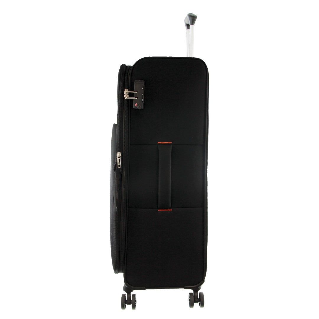 Black Pierre Cardin 55cm CABIN Soft-Shell Suitcase | 0185-CSVMT