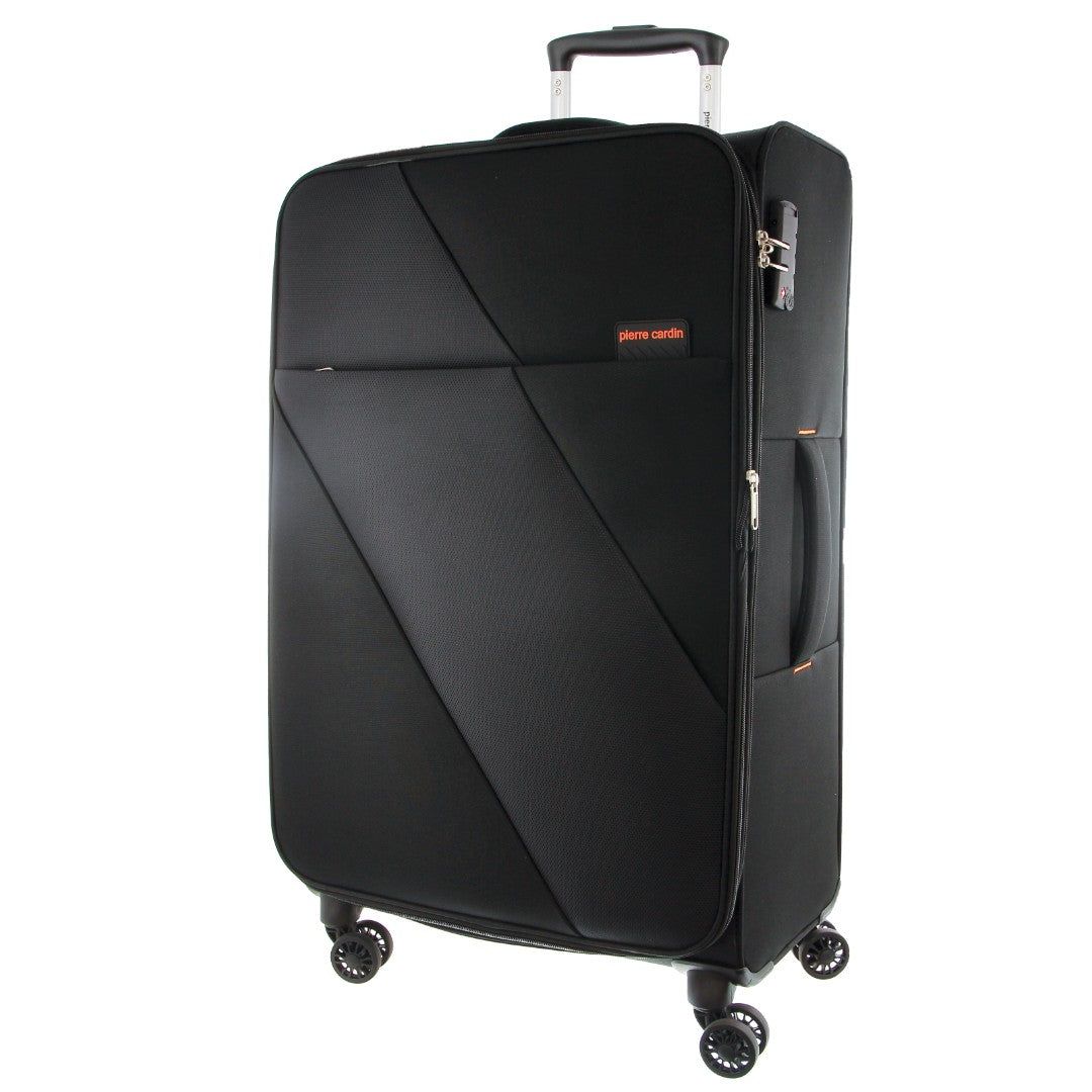 Black Pierre Cardin 68cm MEDIUM Soft-Shell Suitcase | 6520-PKEYG