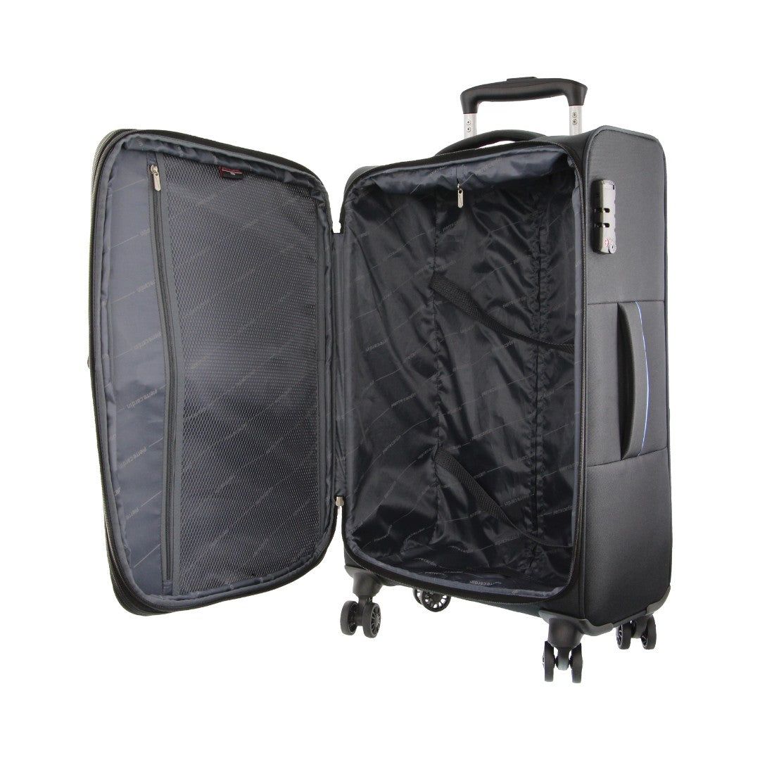 Black Pierre Cardin 68cm MEDIUM Soft Shell Suitcase | 9305-IVLYA