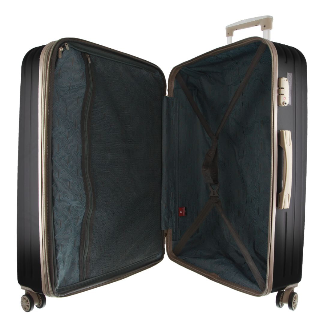 Black Pierre Cardin 80cm Large Hard-Shell Suitcase | 4780-MYLQA