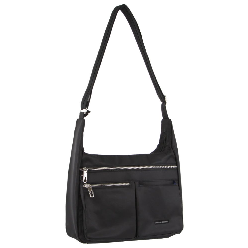 Black Pierre Cardin Anti-Theft Cross Body Bag | 8756-JZGLK