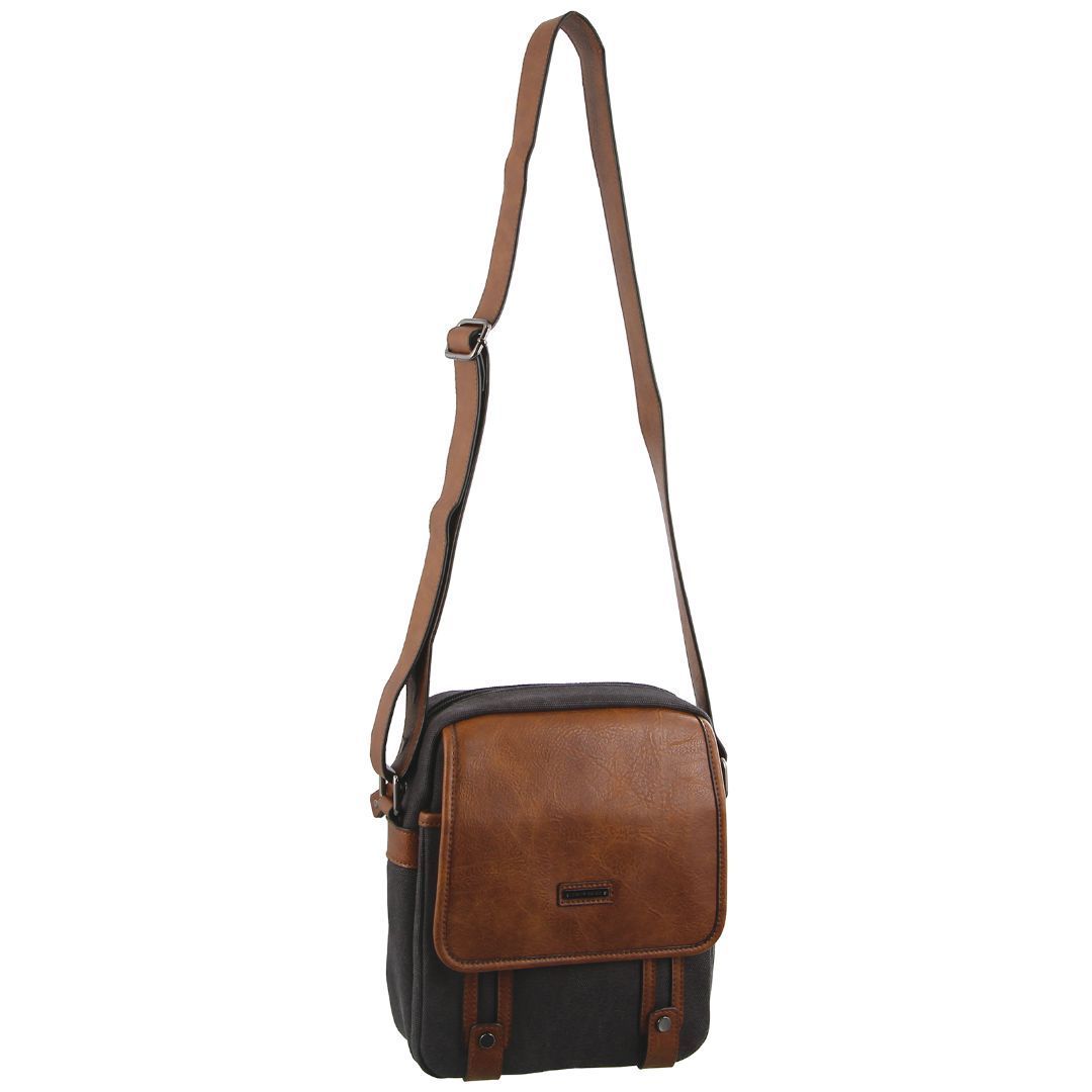 Black Pierre Cardin Canvas Cross Body Bag | 1083-OXTZH