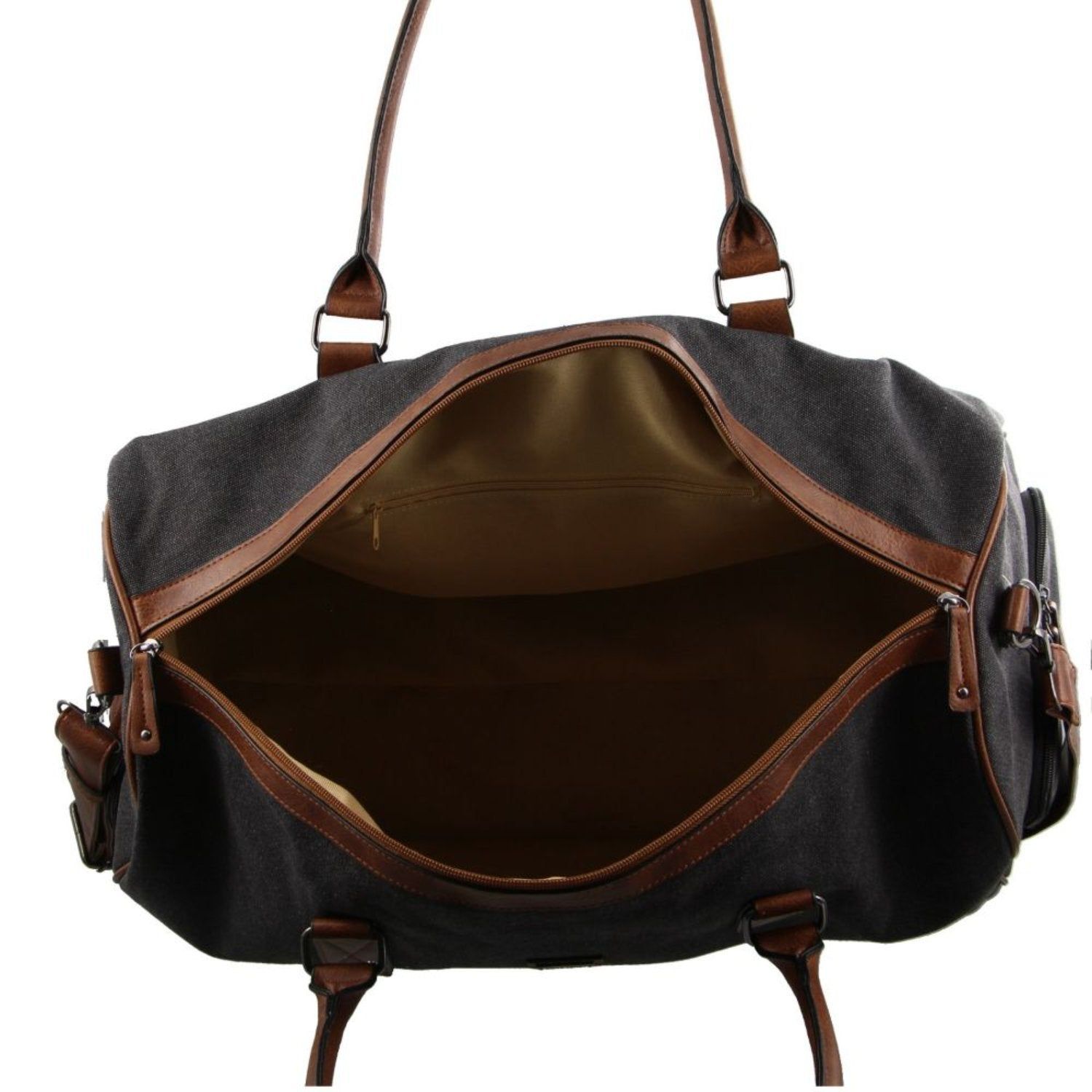 Black Pierre Cardin Canvas Overnight Duffle Bag | 5172-DSBLN