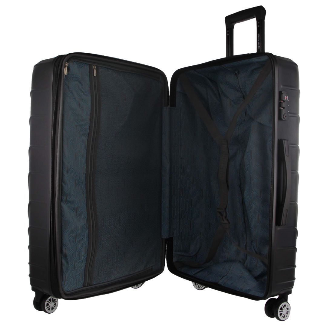 Black Pierre Cardin Hard Shell 3-Piece Luggage Set | 2974-HGDLN