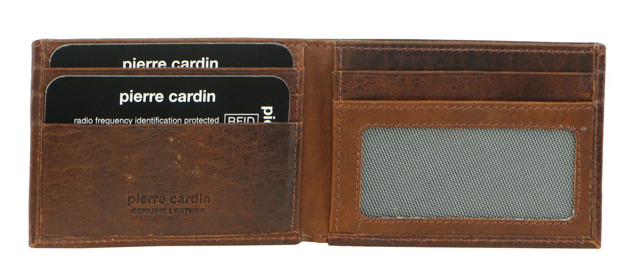 Black Pierre Cardin Italian Leather Bi-Fold Wallet | 7982-IZOBY