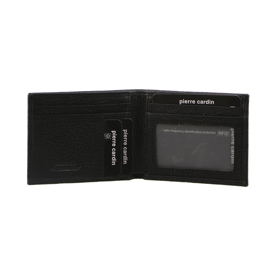 Black Pierre Cardin Italian Leather Bi-Fold Wallet | 6013-JOUAI