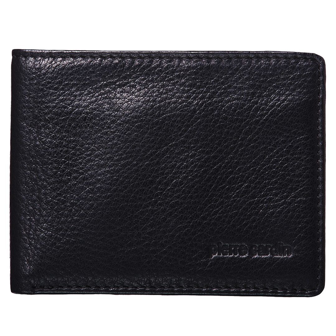 Black Pierre Cardin Italian Leather Bi-Fold Wallet | 6013-JOUAI