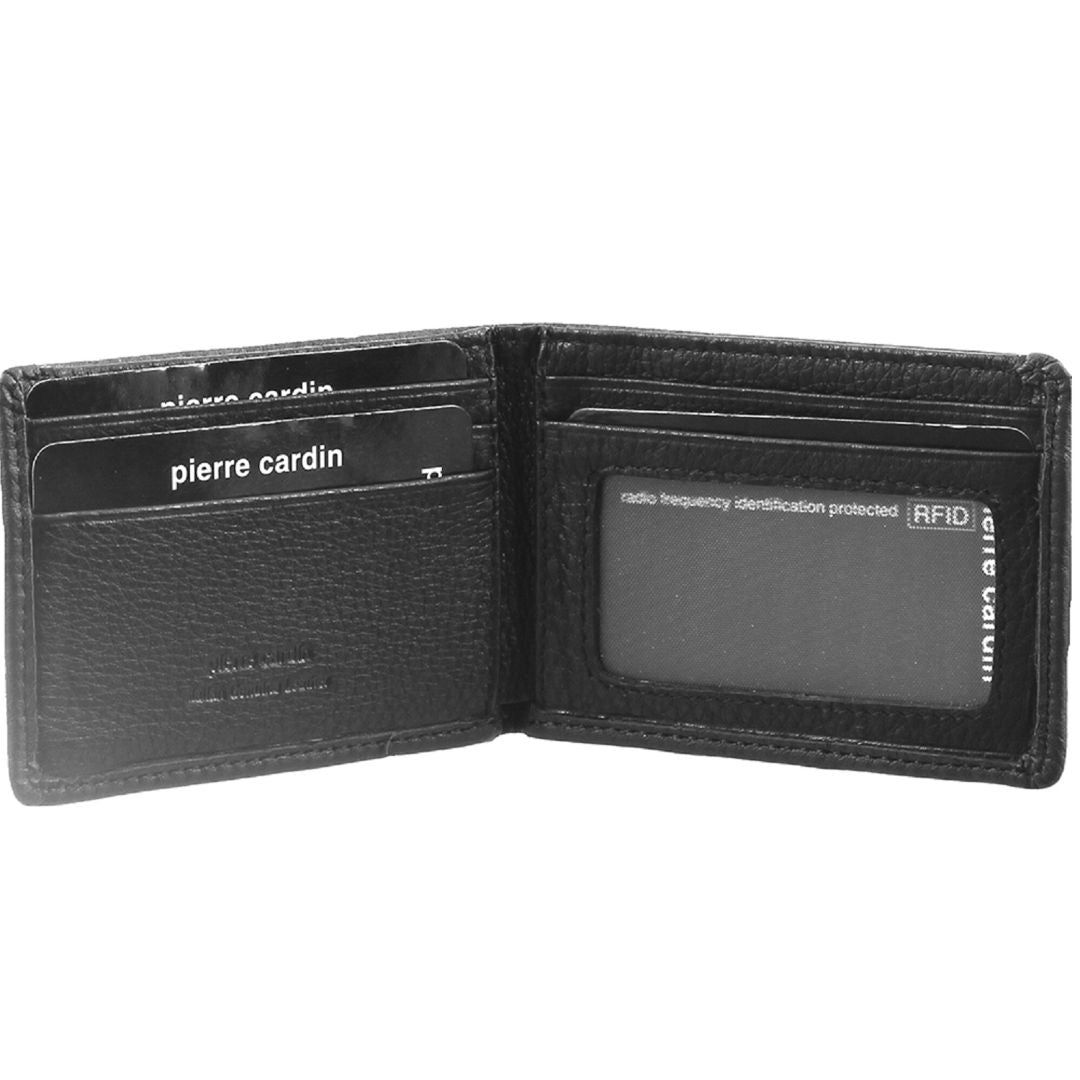 Black Pierre Cardin Italian Leather Bi-Fold Wallet | 5470-ESTXI