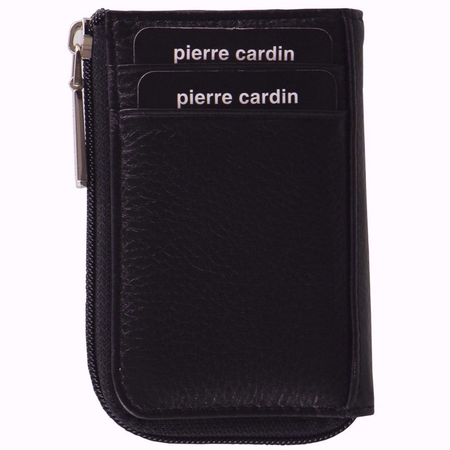 Black Pierre Cardin Italian Leather Key + Credit Card Holder | 2760-JPEMI