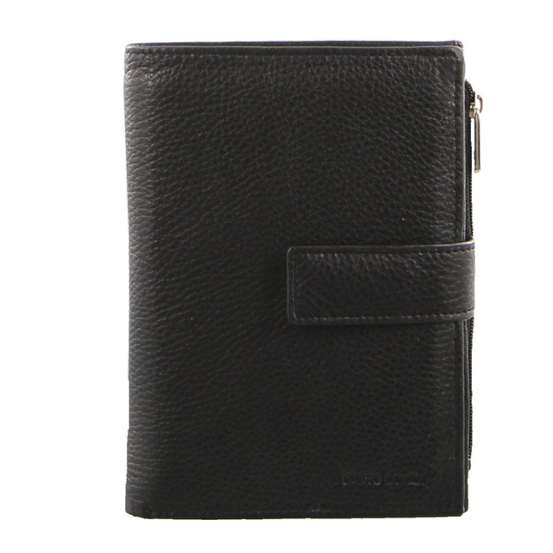 Black Pierre Cardin Italian Leather Tab Wallet | 9014-PXFMJ