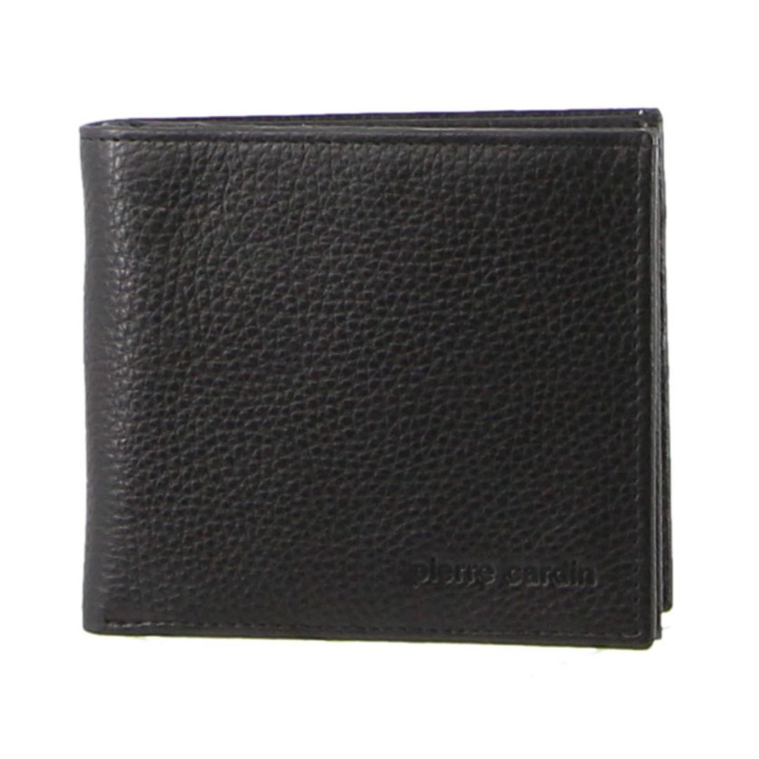 Black Pierre Cardin Italian Leather Tri-Fold Wallet | 2307-KDEYC