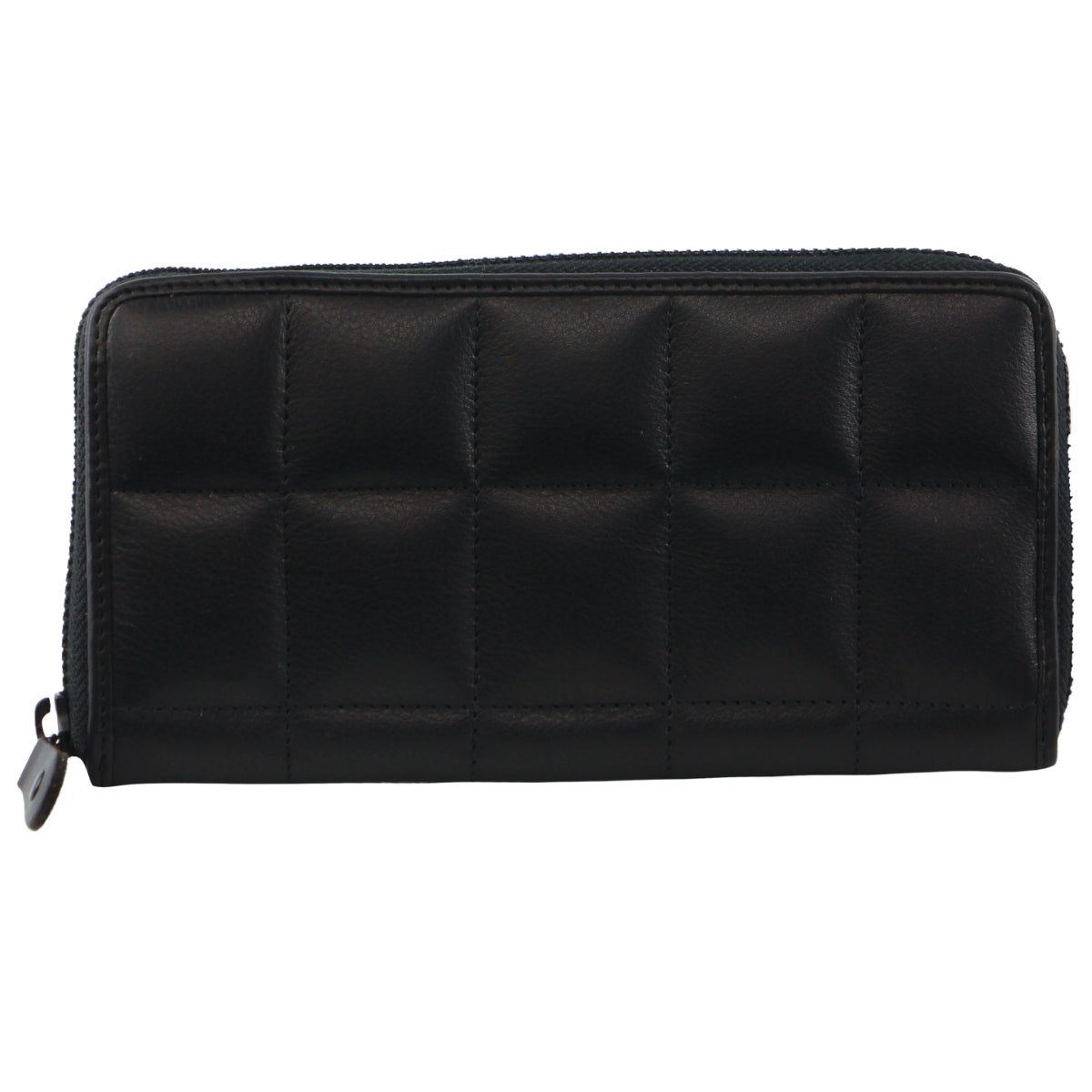 Black Pierre Cardin Italian Pleated Leather Zip Wallet | 0743-KAOGS