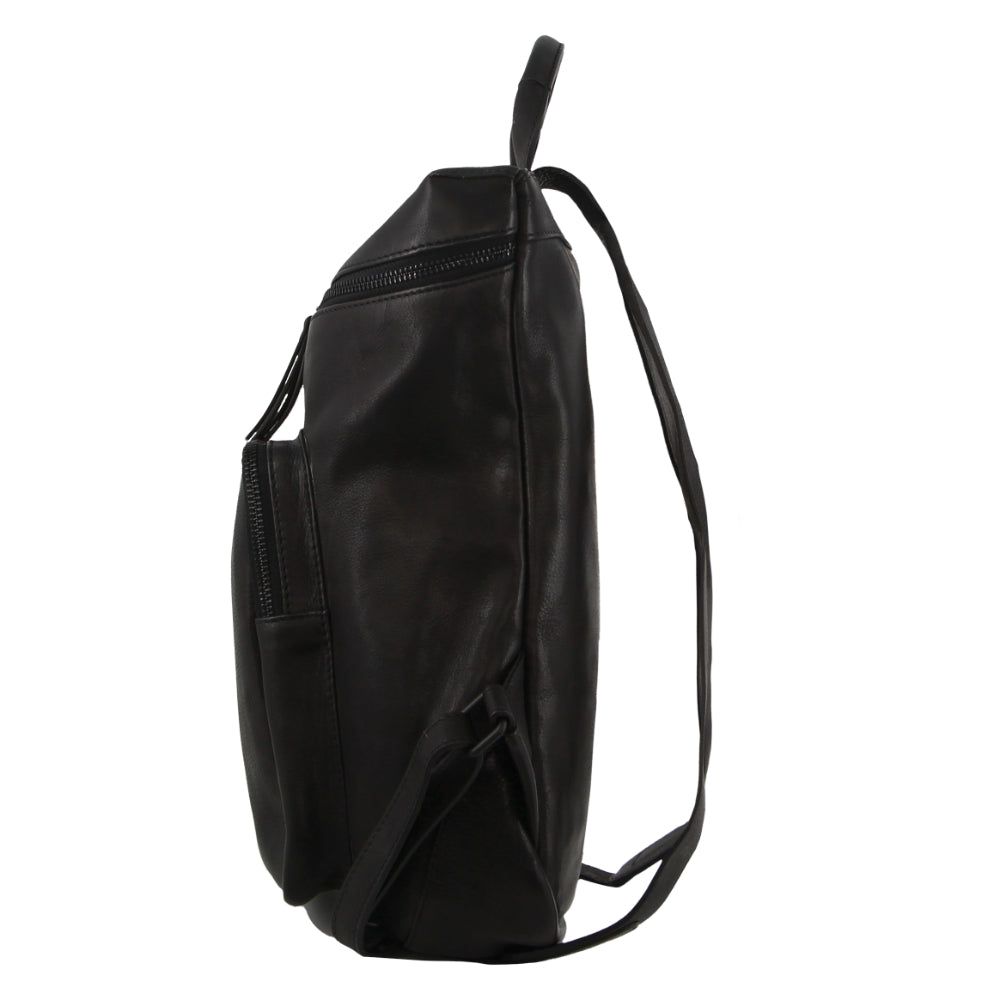 Black Pierre Cardin Leather Backpack | 6431-RLQTK