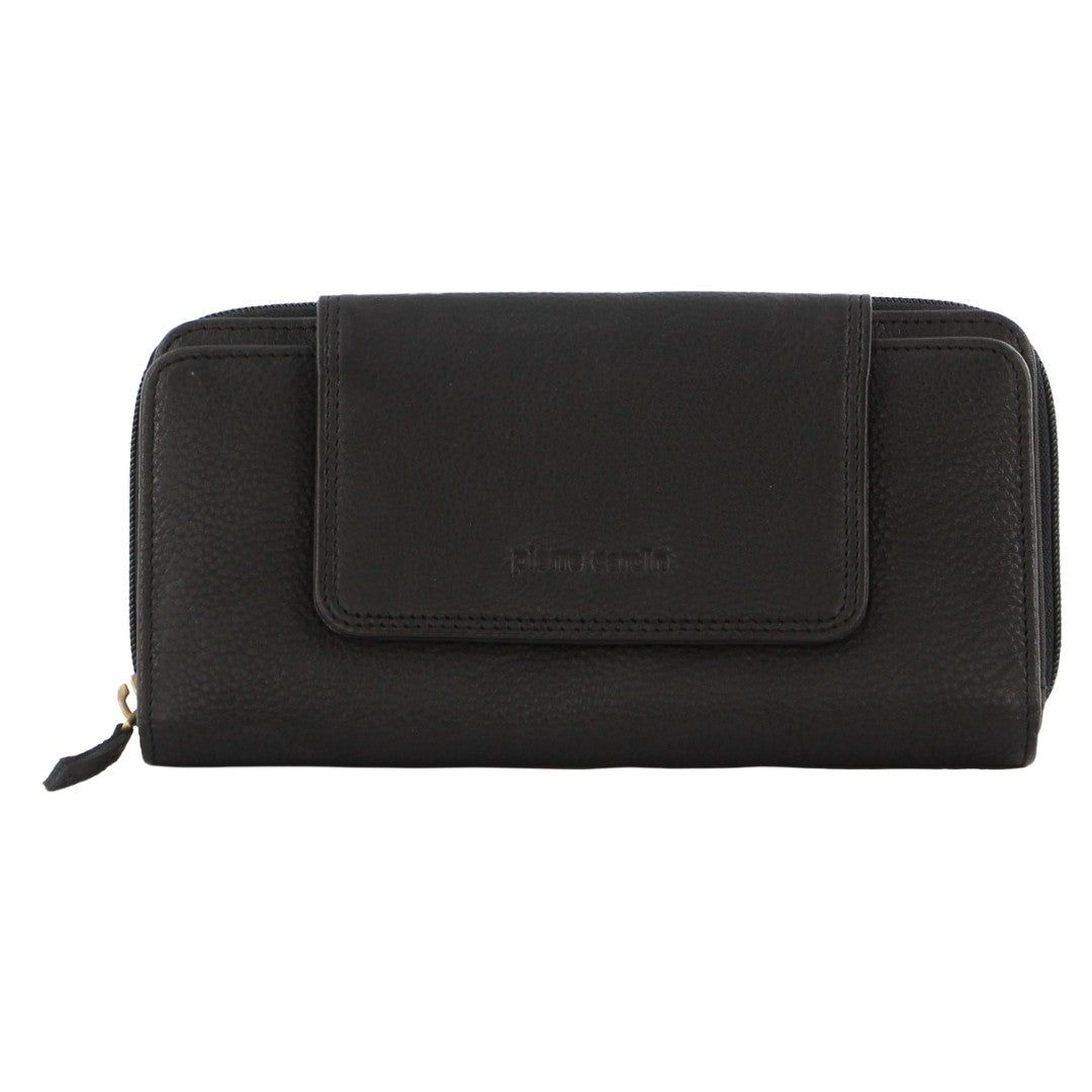 Black Pierre Cardin Leather Bi-Fold Tab Wallet | 8713-JDQSU