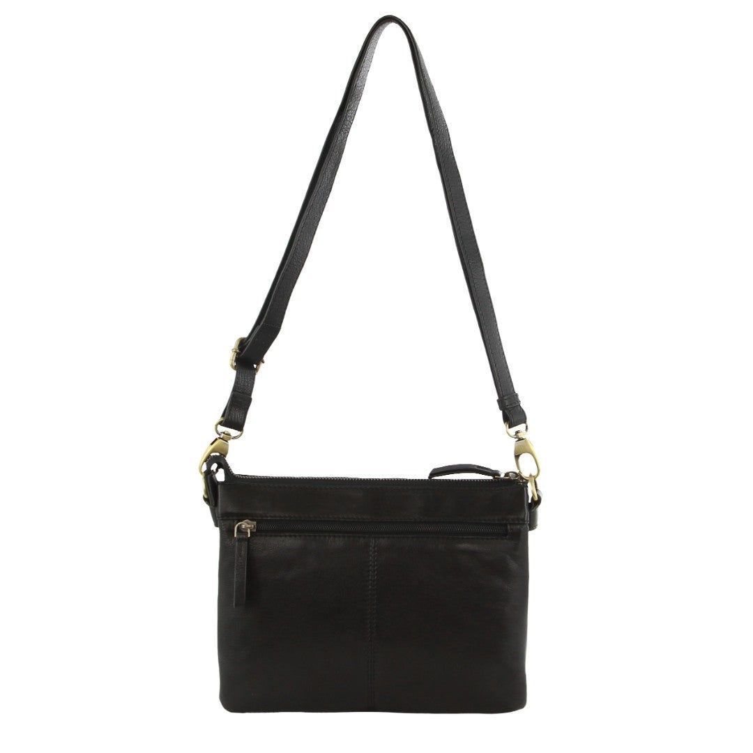 Black Pierre Cardin Leather Crosbody Bag | 3015-LDEUI