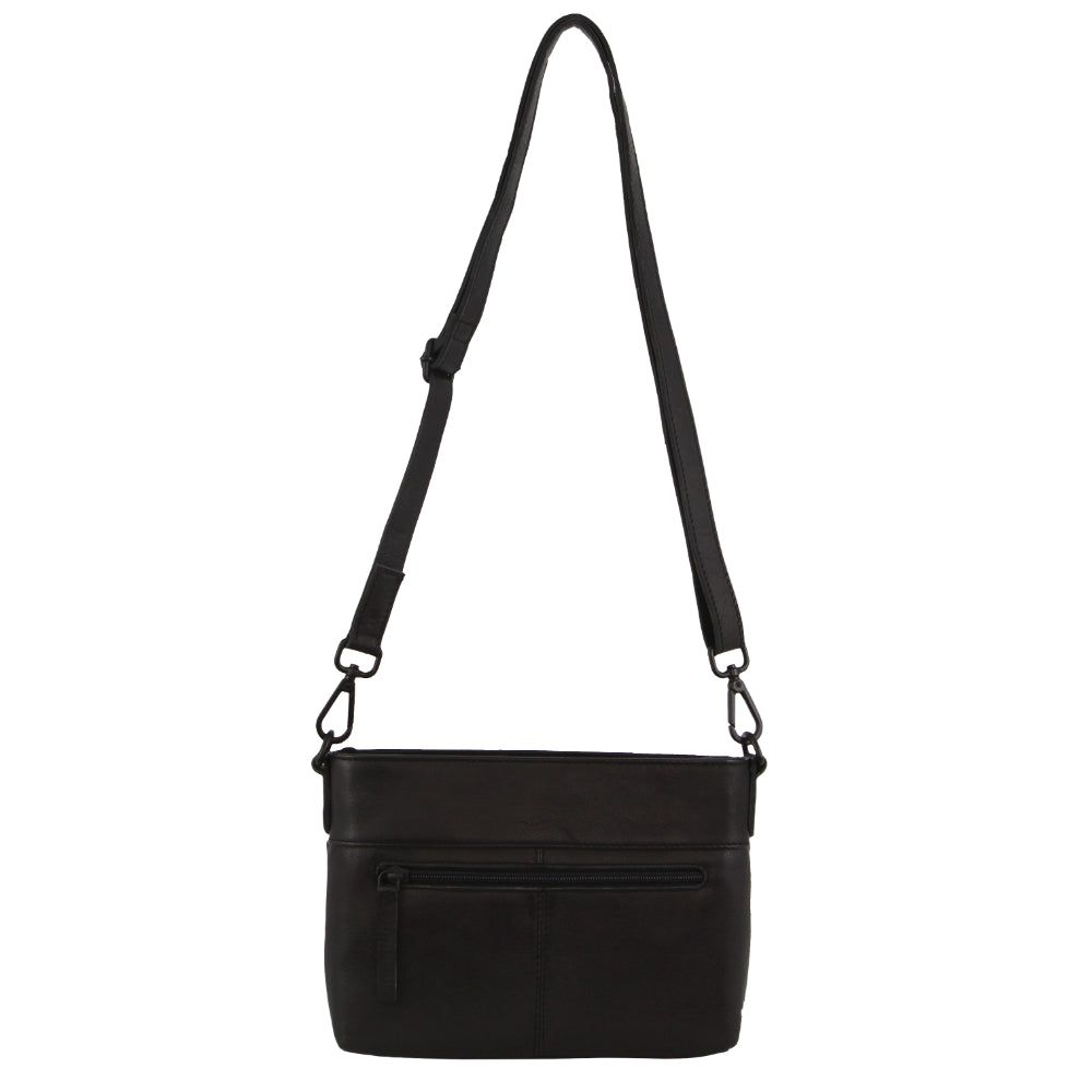 Black Pierre Cardin Leather Cross-Body Bag | 1829-AOXHB