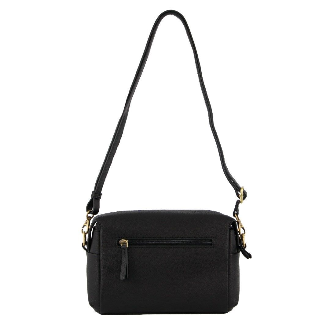 Black Pierre Cardin Leather Cross-Body Bag Clutch | 8635-IPQLC