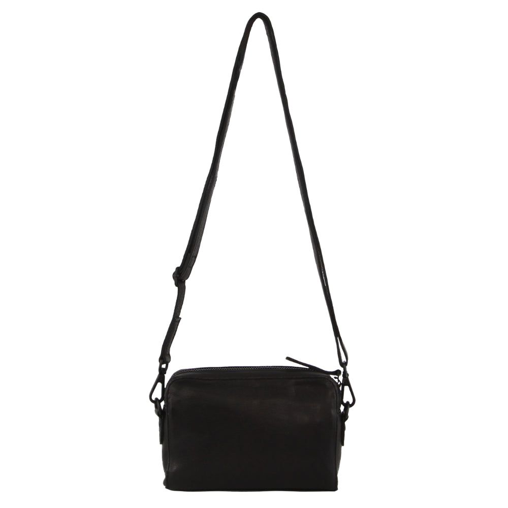 Black Pierre Cardin Leather Cross-Body Bag | 6132-JIOCR