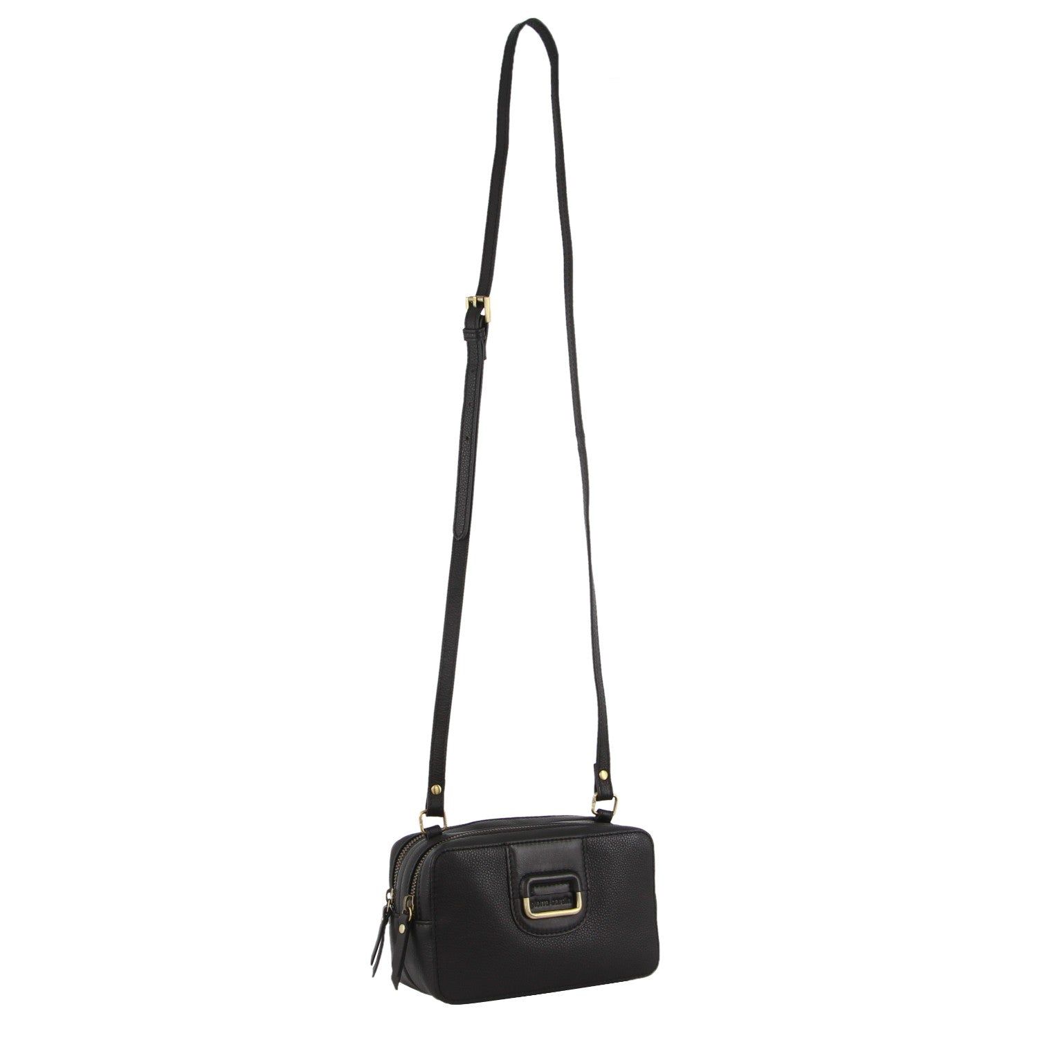 Black Pierre Cardin Leather Cross-Body Clutch | 2971-DIQTM