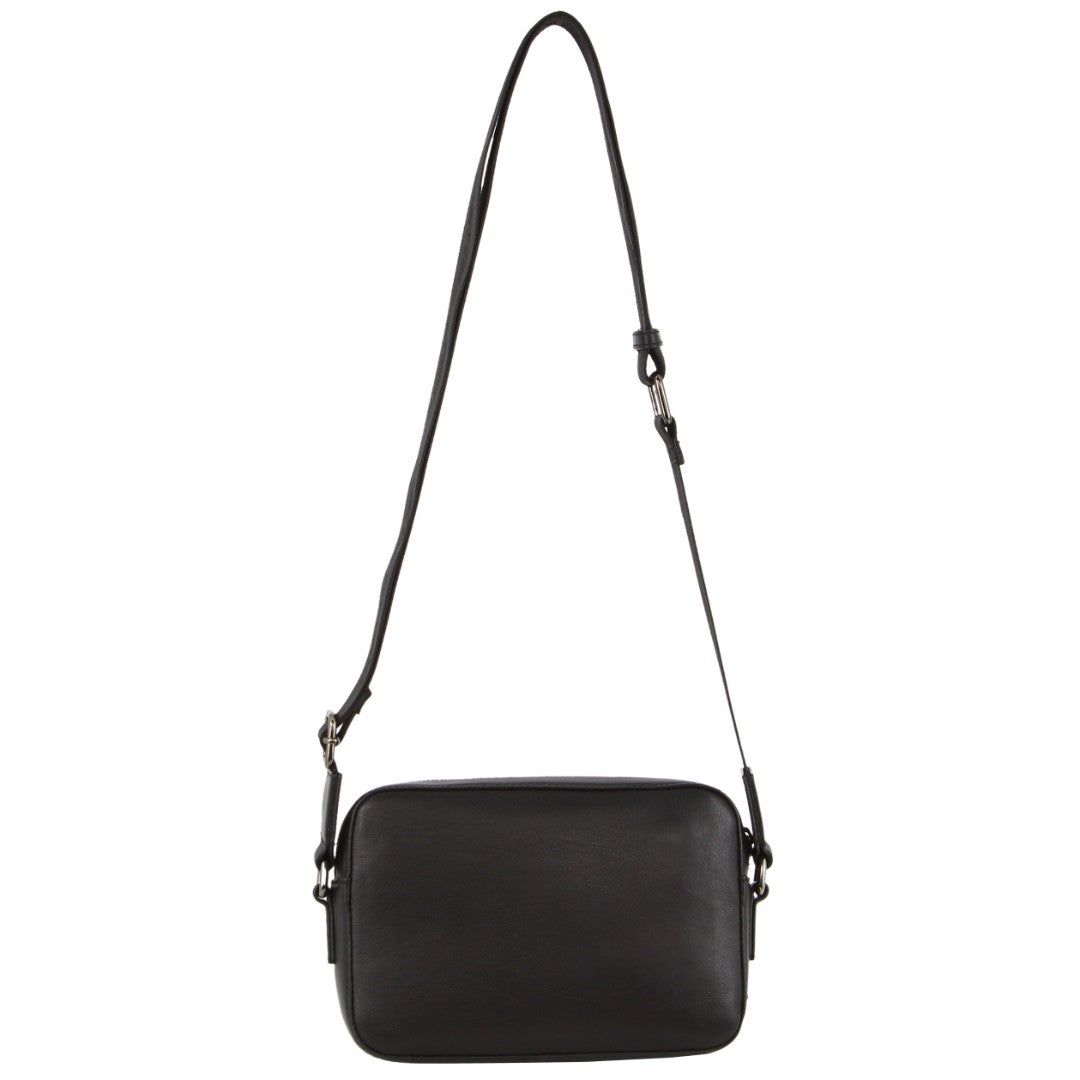 Black Pierre Cardin Leather Crossbody Bag | 8467-GPXHY