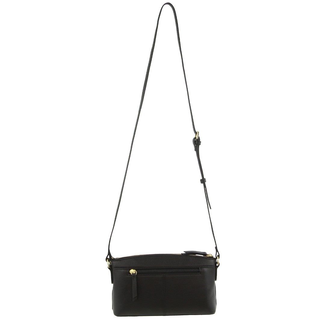 Black Pierre Cardin Leather Crossbody Bag | 5082-WFIGA