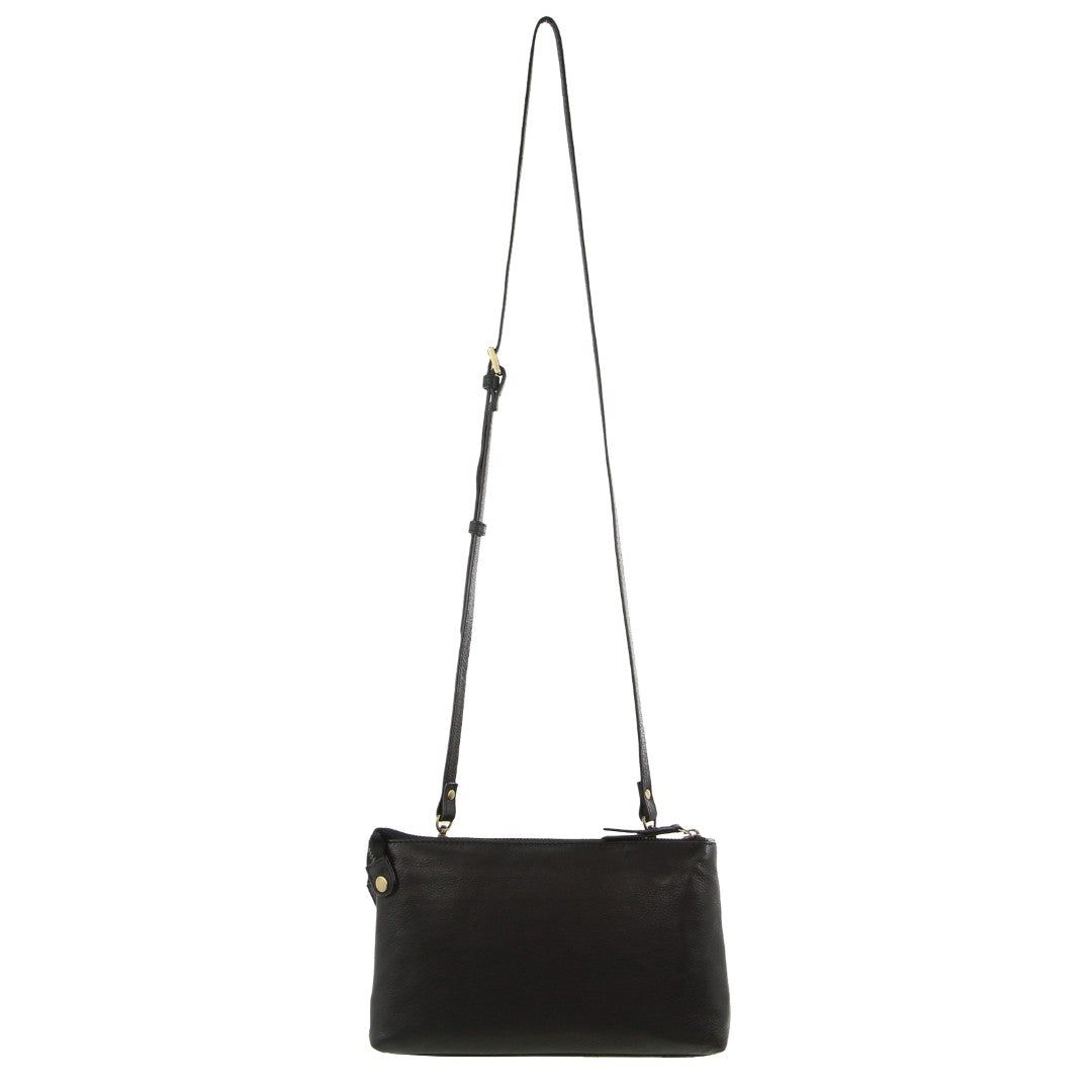 Black Pierre Cardin Leather Crossbody Bag | 4652-TVWAF